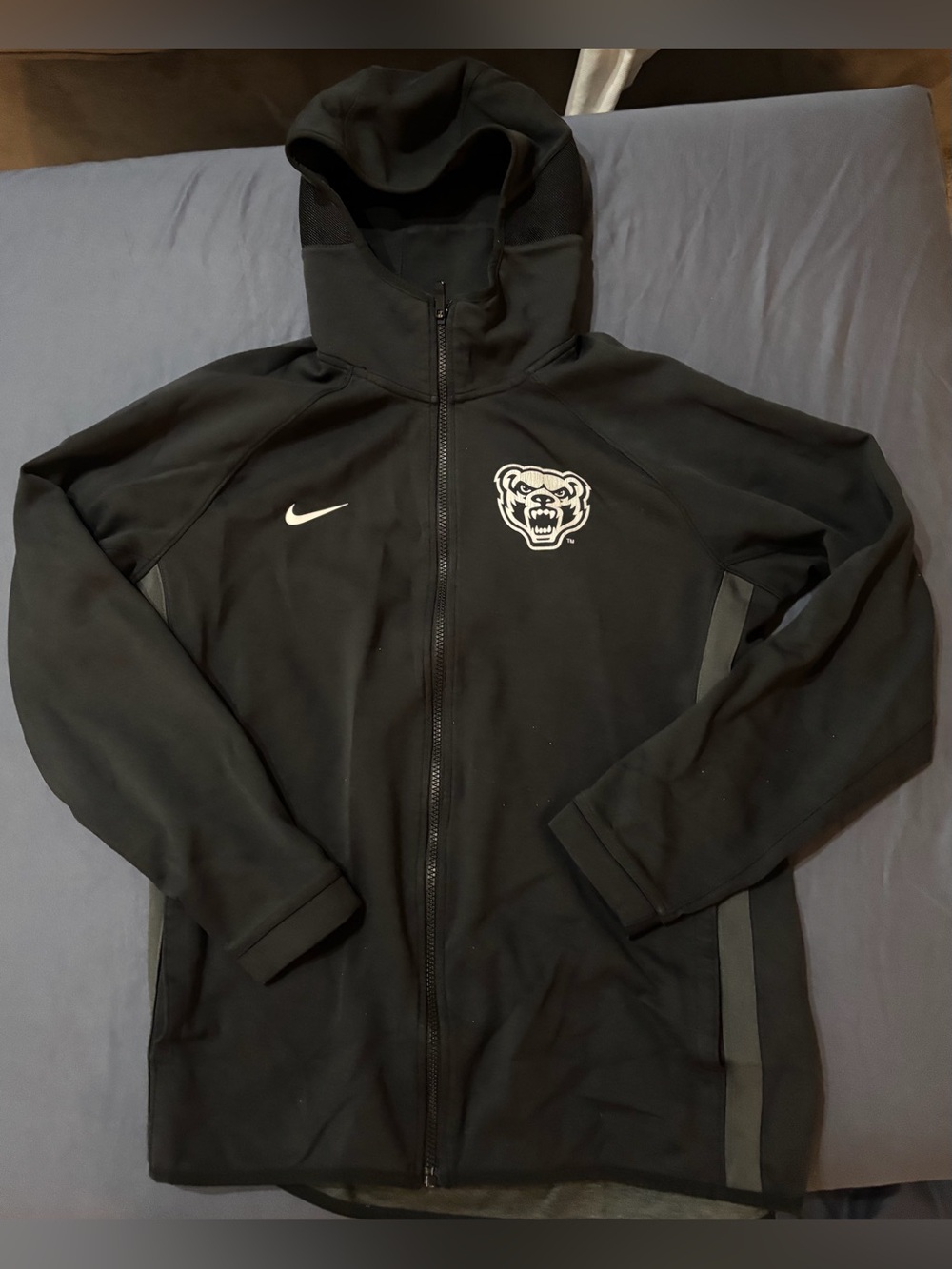 Nike Dri-Fit black full zip hoodie - Oakland University